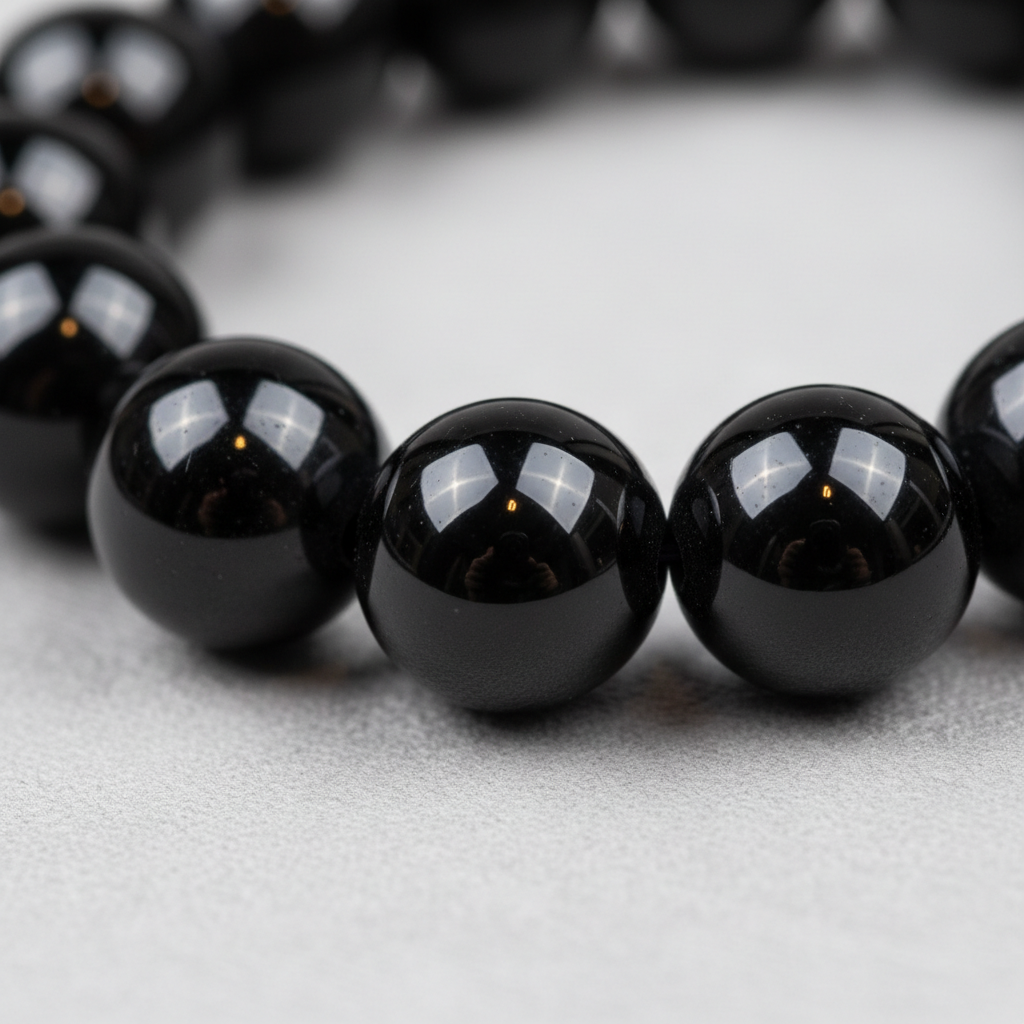 AA black obsidian beads
