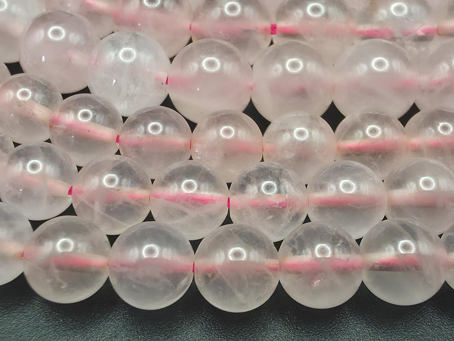 Rose Quartz Round beads AAA+ Grade, Soft Pink - 15.5" Strand