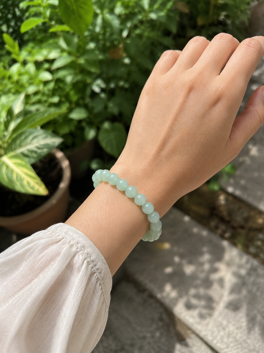 Indian Green Aventurine Bracelet – Premium Natural Gemstone 8mm Stretch Bracelet