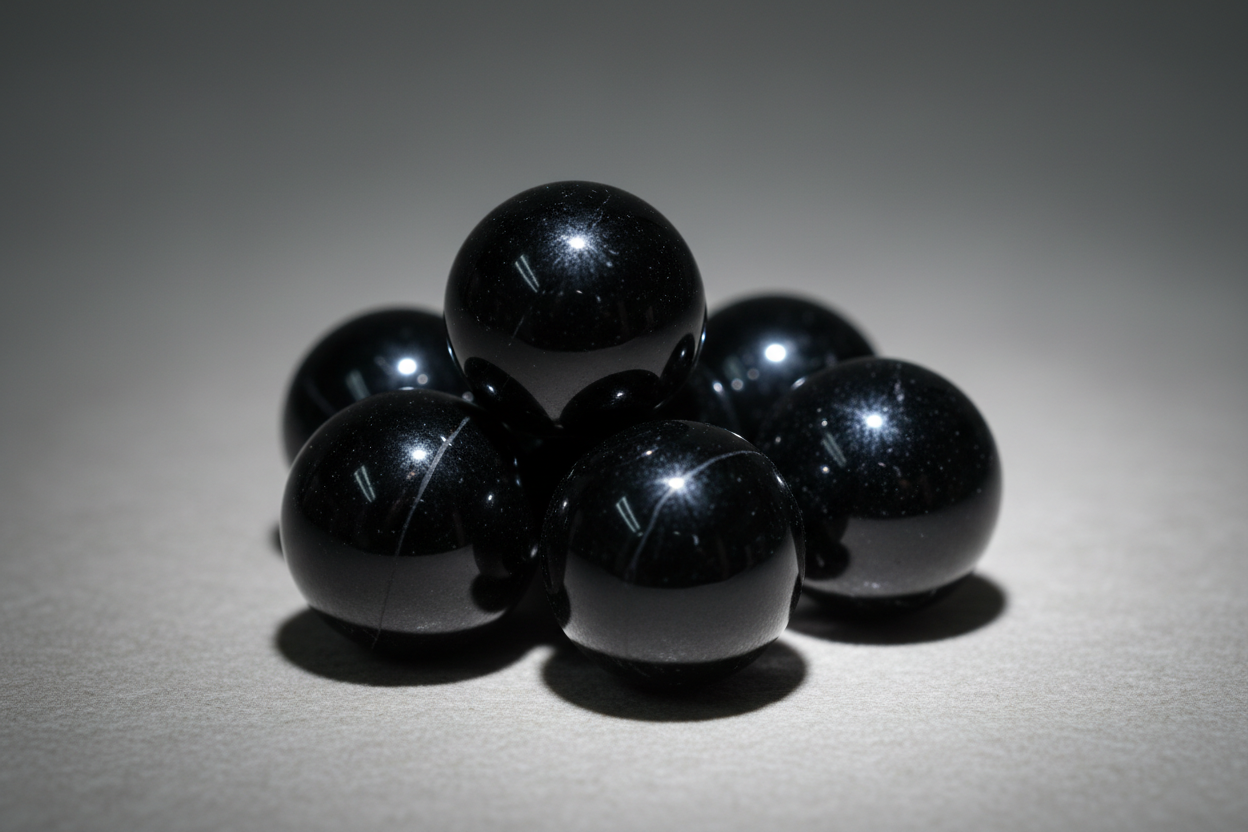 Black obsidian beads