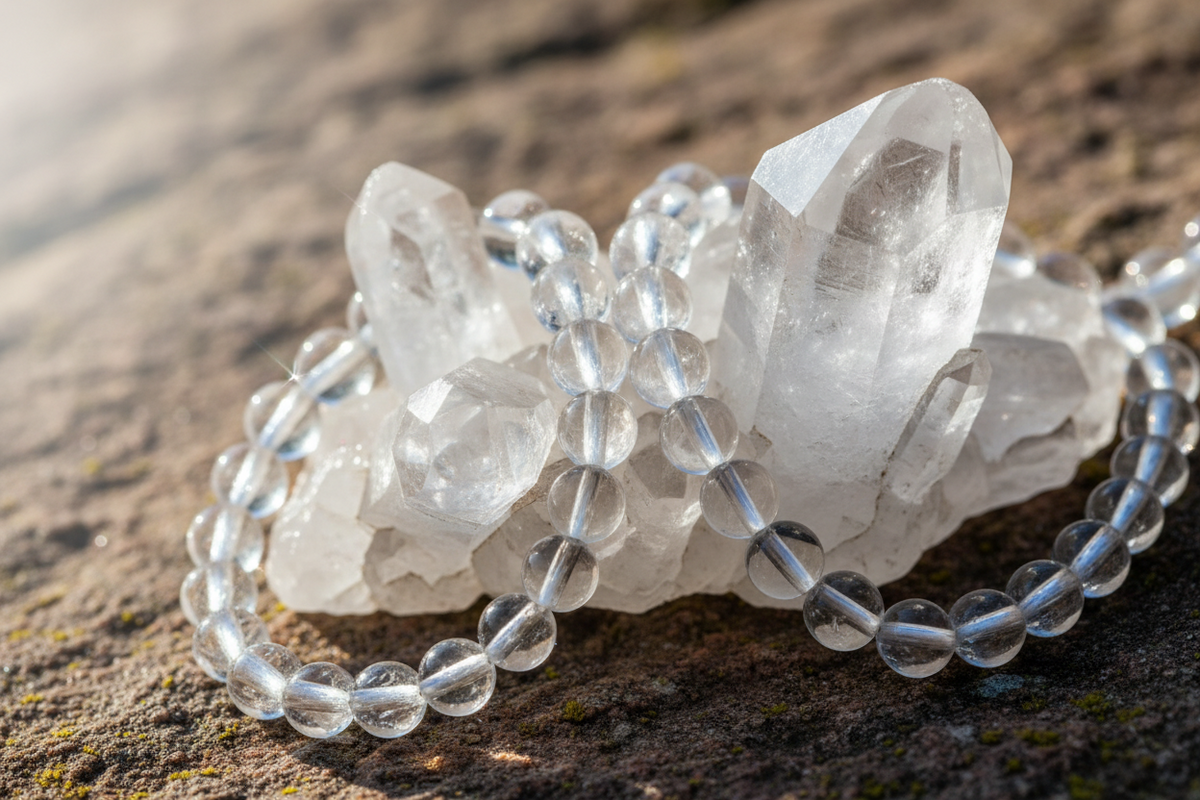 Clear quartz crystal beads 
