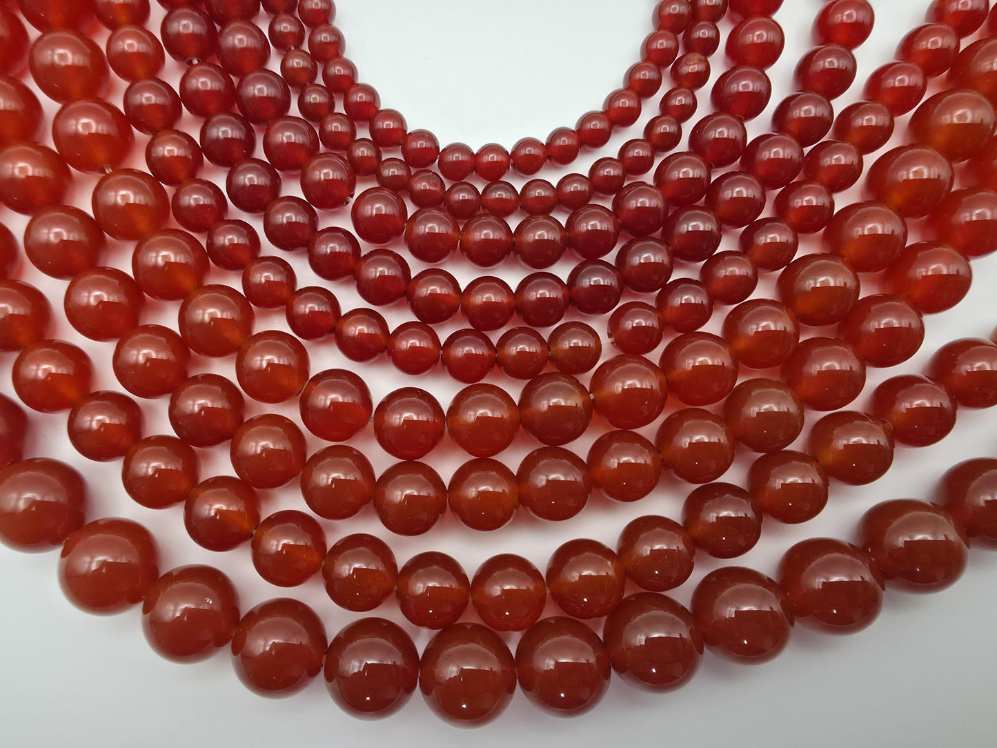 Carnelian Round beads AAA+ Grade, Deep Red - 15" Strand