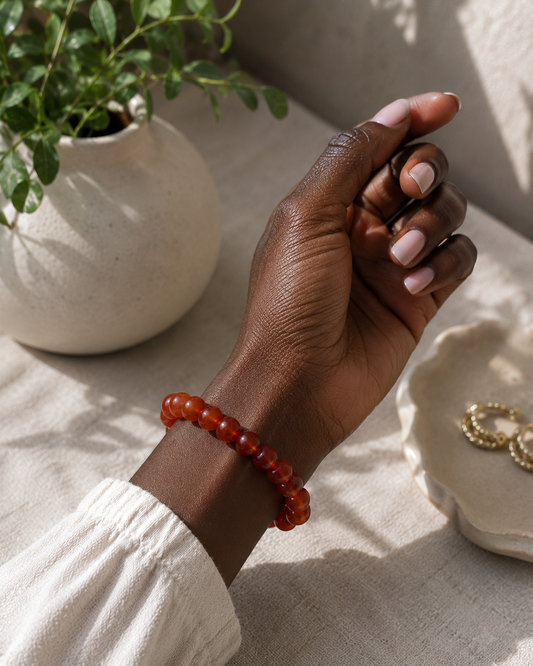 Carnelian Bracelet – Premium Natural Gemstone 8mm Stretch Bracelet