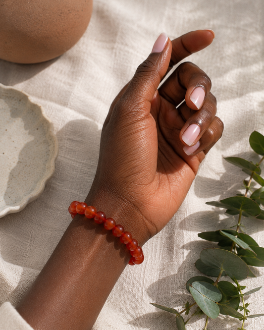 Carnelian Bracelet – Premium Natural Gemstone 8mm Stretch Bracelet