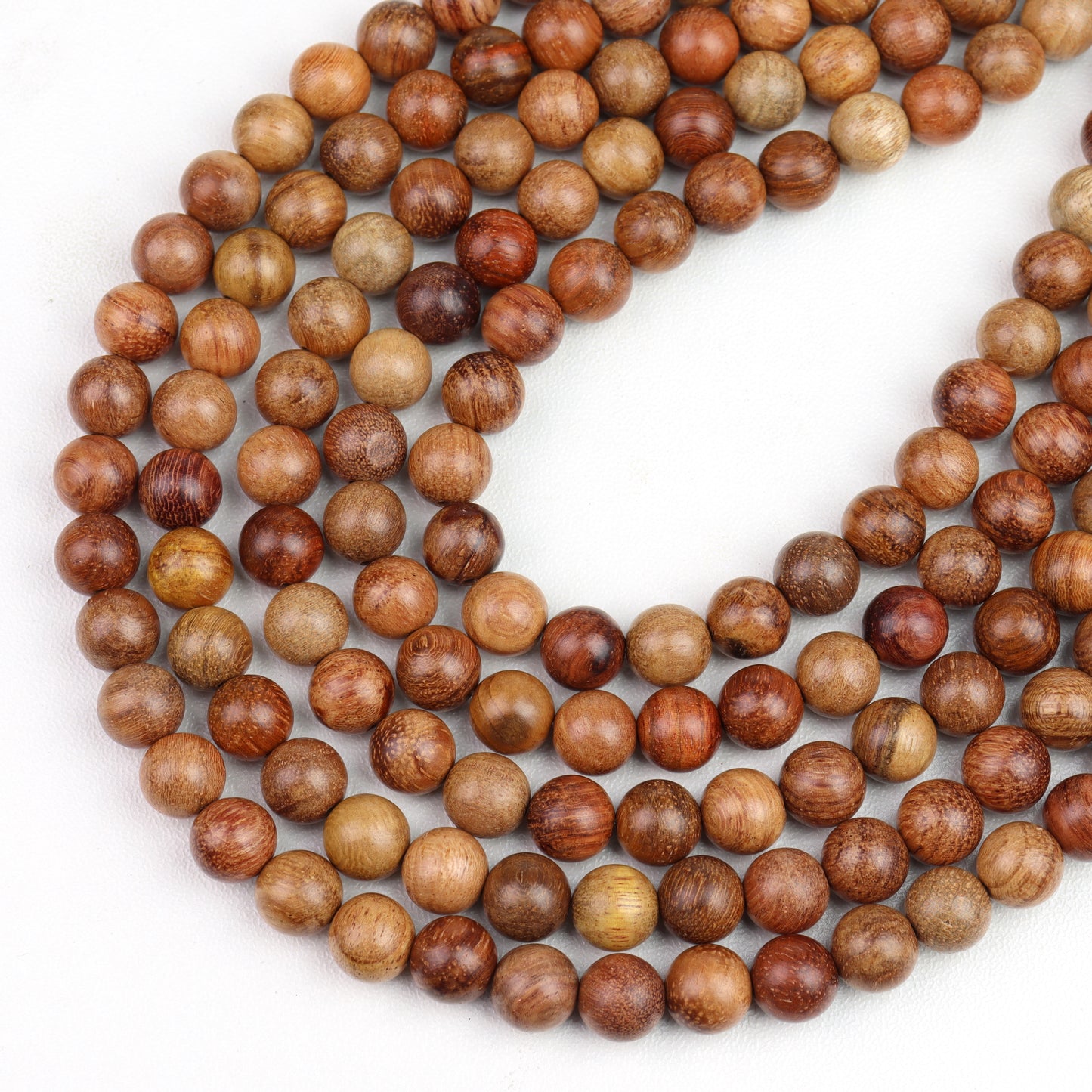 Burmese Rosewood Round beads AA Grade – 15" Strand