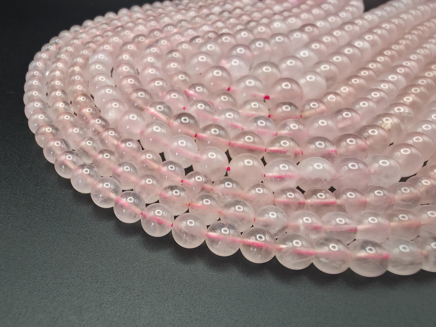 Rose Quartz Round beads AAA+ Grade, Soft Pink - 15.5" Strand