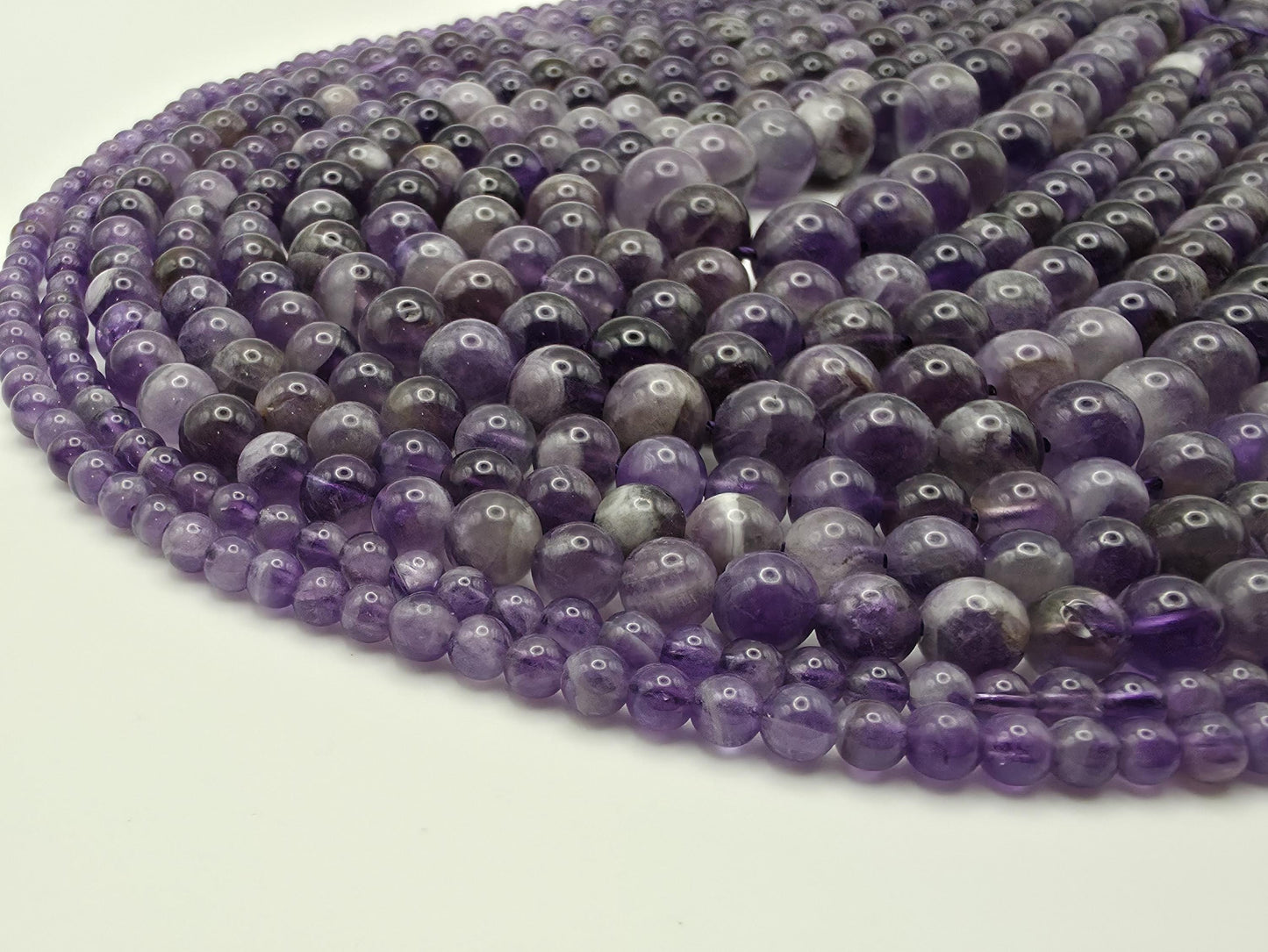 Amethyst Round beads AAA Grade Deep Purple - 15.5" Strand