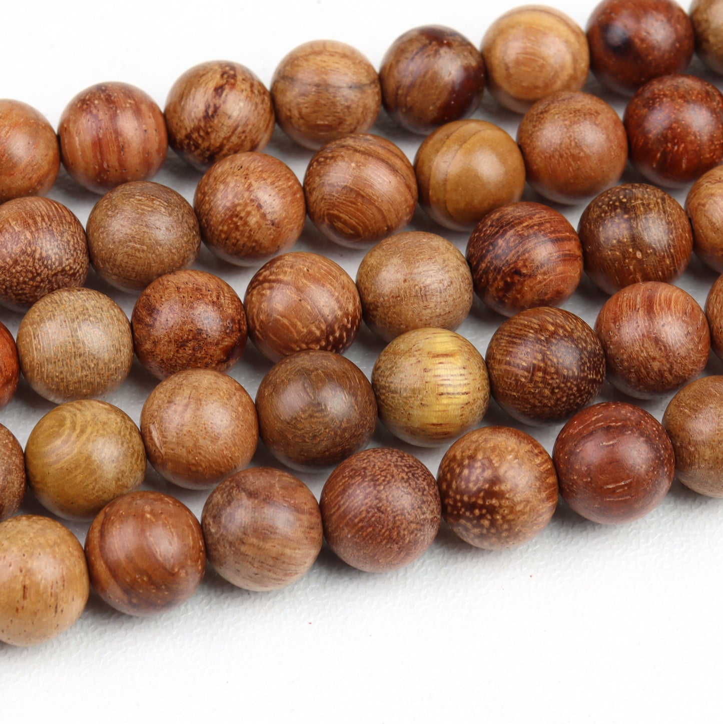 Burmese Rosewood Round beads AA Grade – 15" Strand