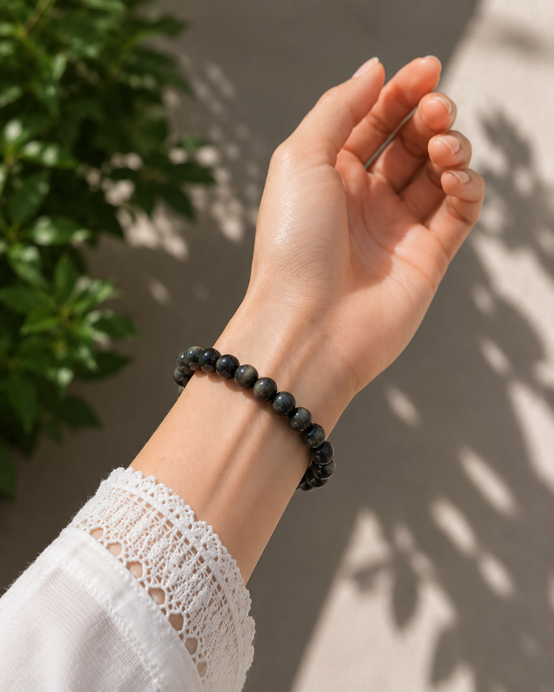 Gold Obsidian Bracelet – Premium Natural Gemstone 8mm Stretch Bracelet