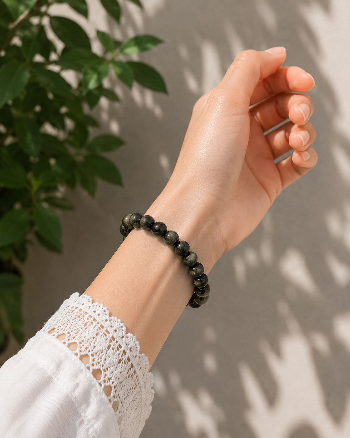 Gold Obsidian Bracelet – Premium Natural Gemstone 8mm Stretch Bracelet