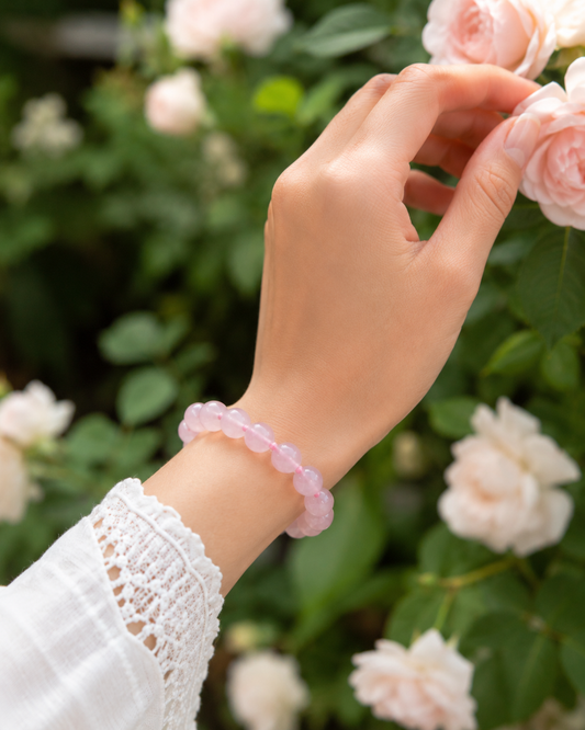 Madagascar Rose Quartz Bracelet – Premium Natural Gemstone 8mm Stretch Bracelet