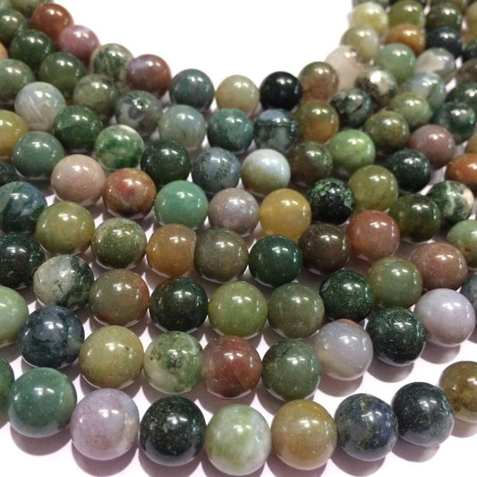 Indian Agata round Beads AA Grade - 15.5" Strand
