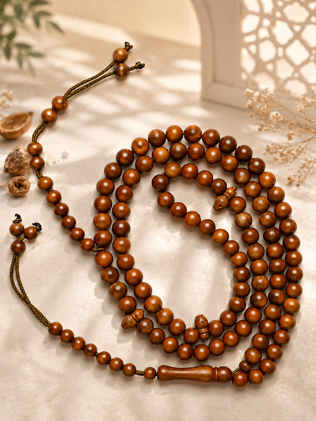 Kuka Wood Tasbih – 8mm, Premium 100 Bead Prayer Beads