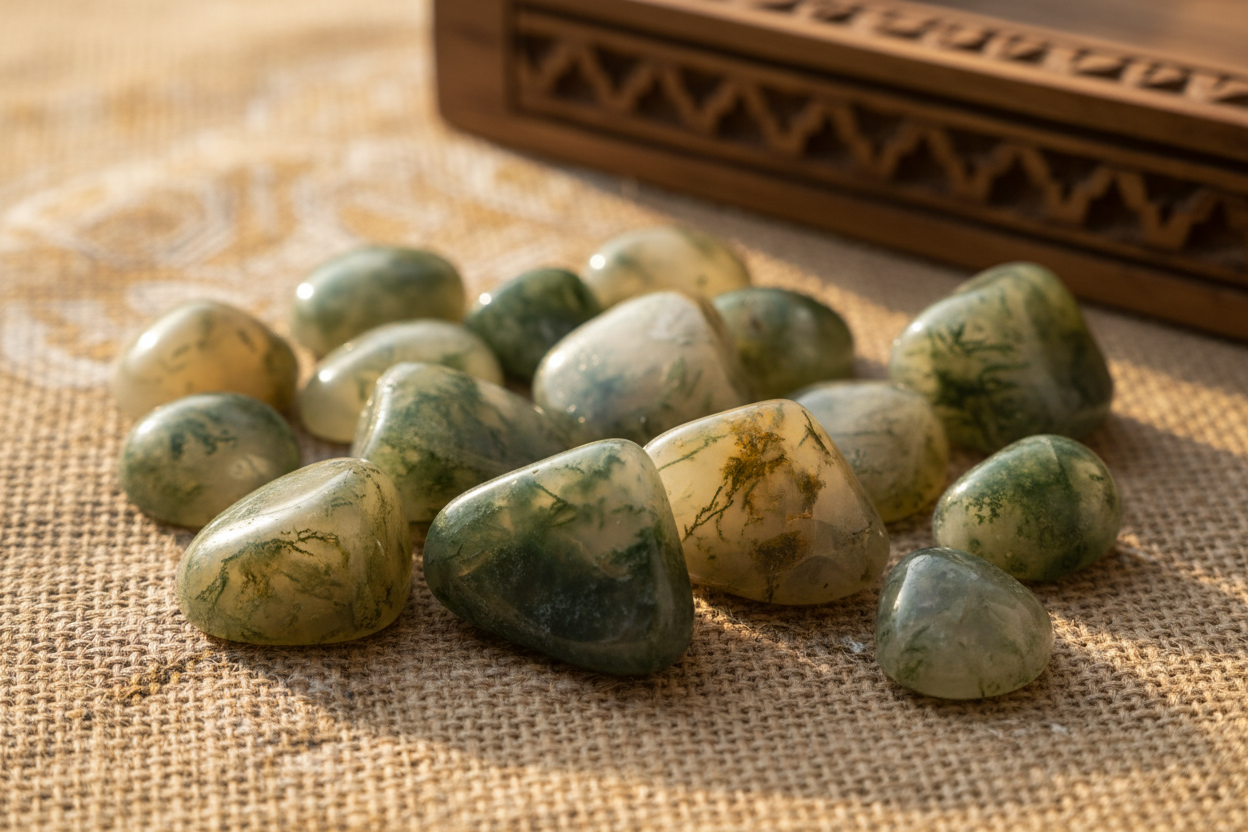 moss agate stones