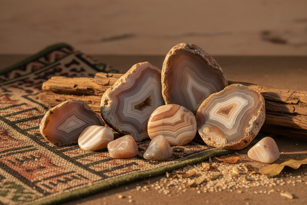 Natural Botswana agate stones