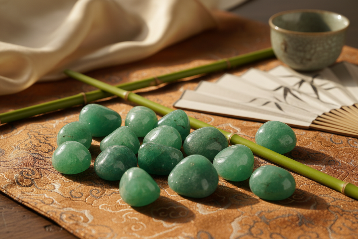 Natural green aventurine stones