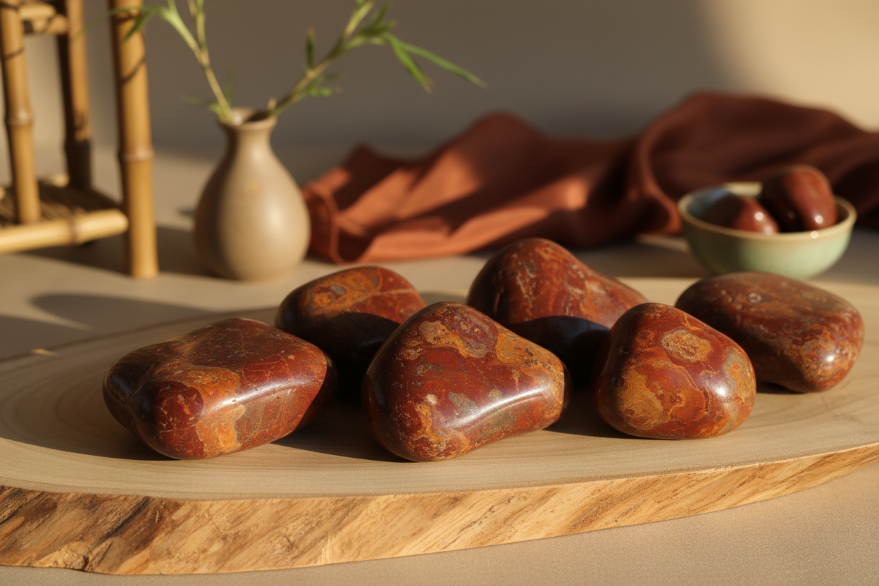 Natural red jasper stones
