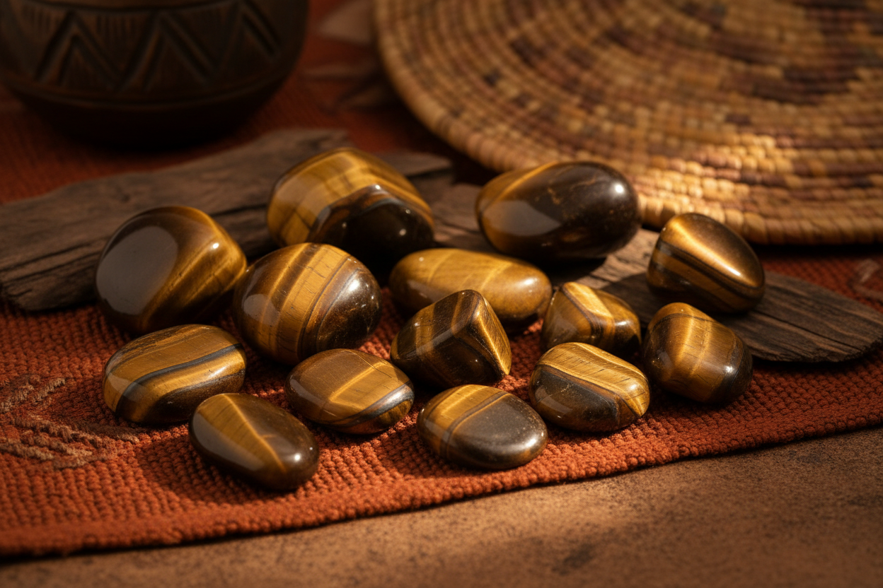 Natural tiger’s eye stones