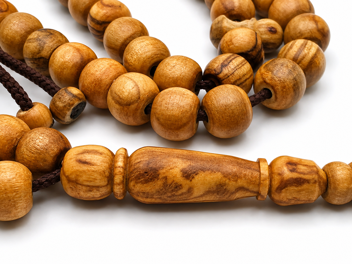 Olive Wood Tasbih – 8mm, Premium 100 Bead Prayer Beads