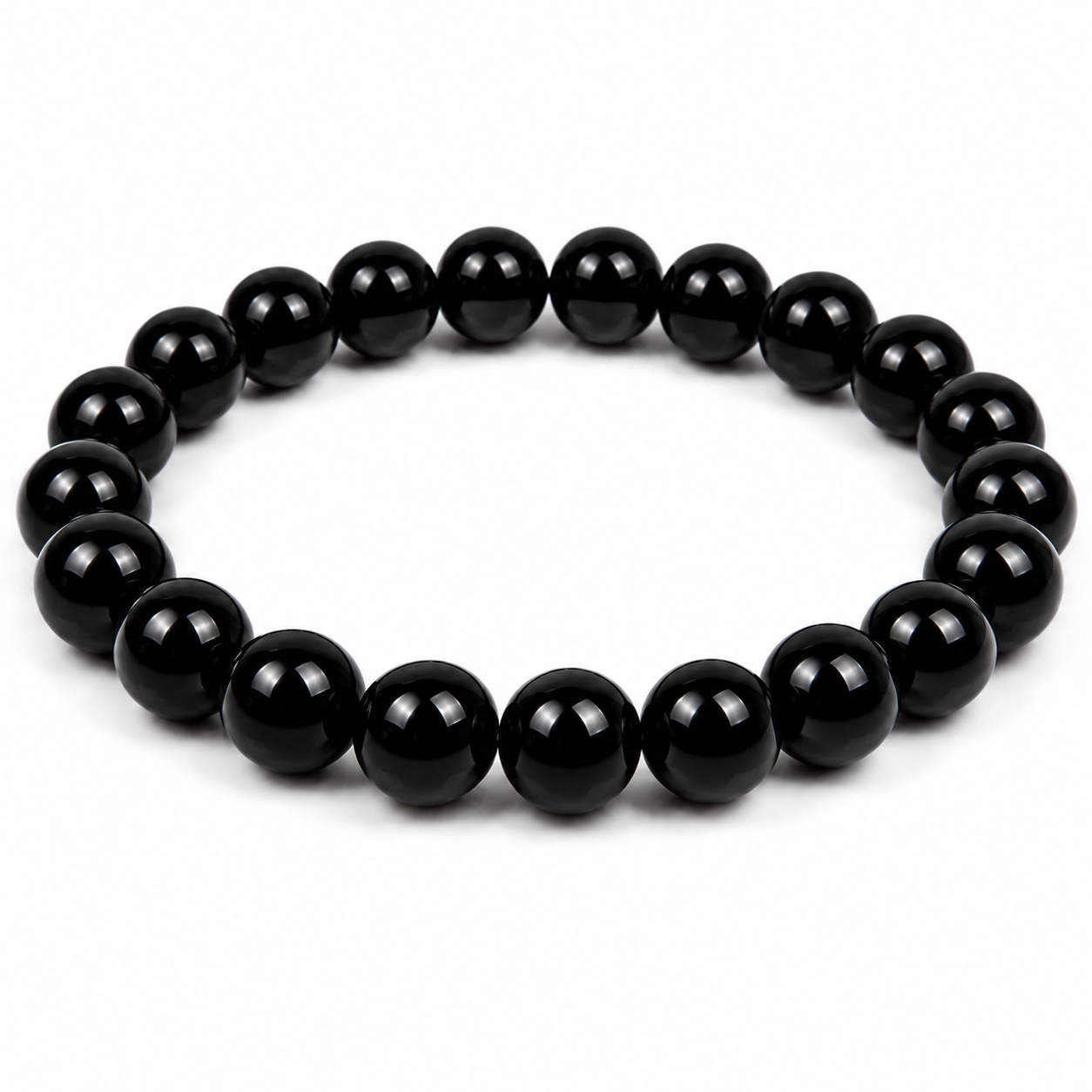 Brazilian Black Onyx Bracelet – Premium Natural Gemstone 8mm Stretch Bracelet