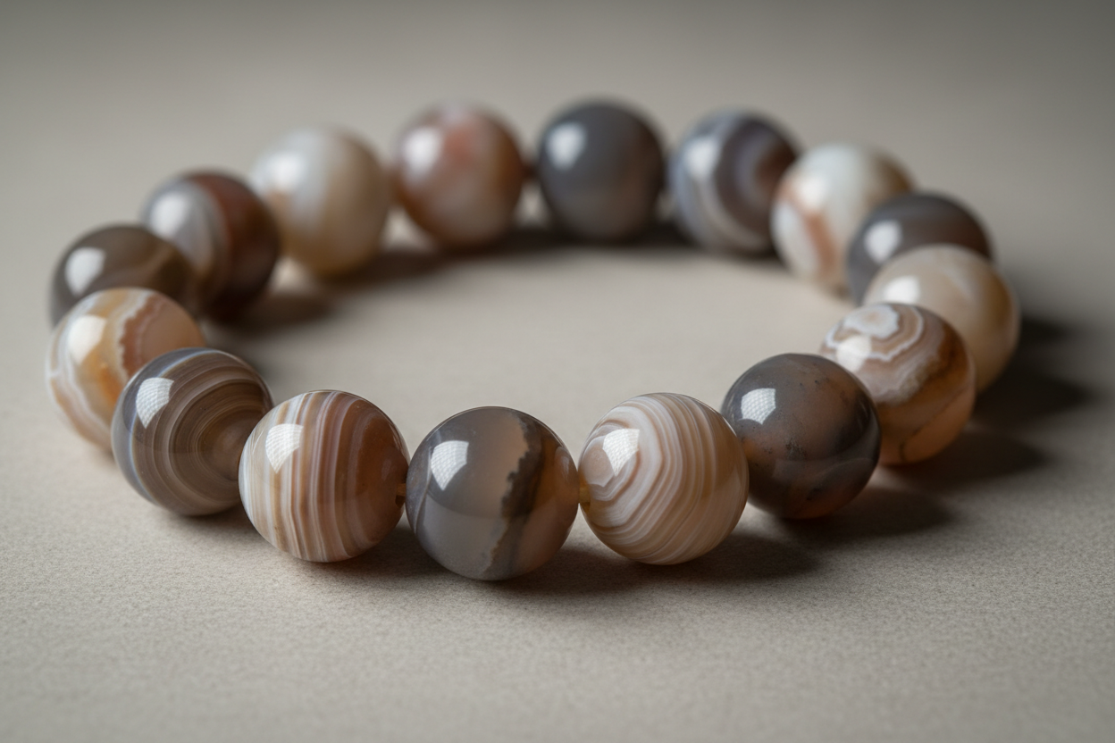 Polished Botswana agate beads