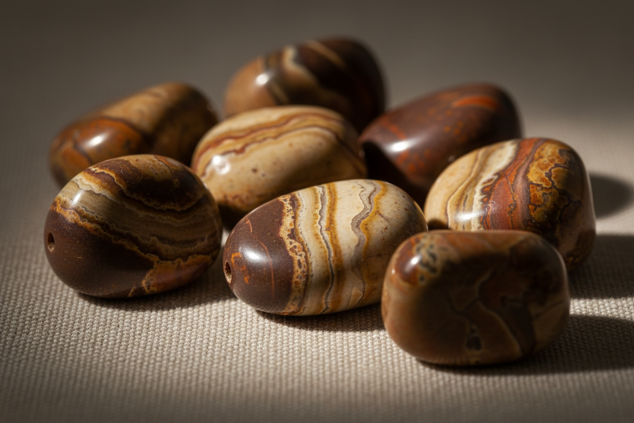 Polished picture jasper stones