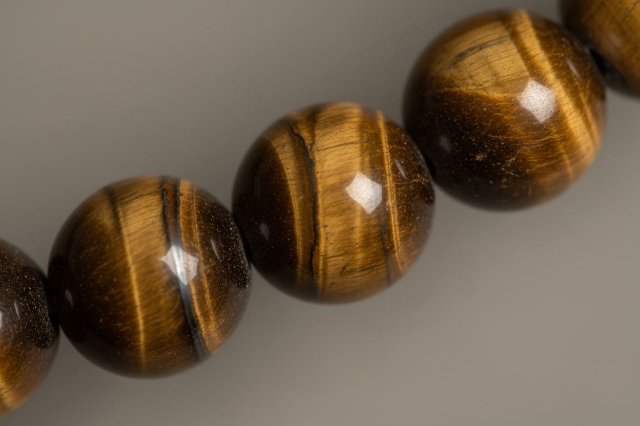 polished tiger’s eye beads