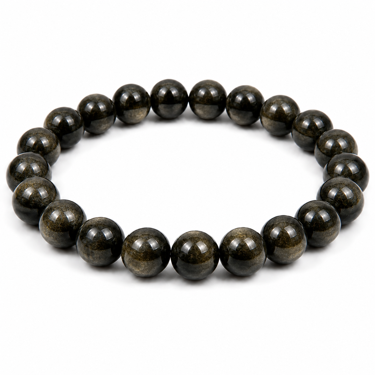 Gold Obsidian Bracelet – Premium Natural Gemstone 8mm Stretch Bracelet