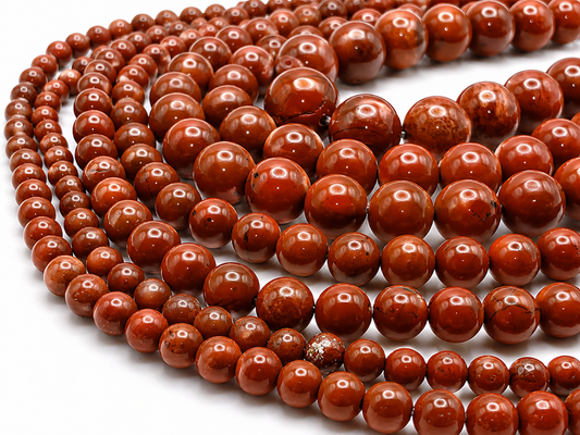 Red Jasper Round beads AAA Grade, Deep Brick-Red – 15.5" Strand