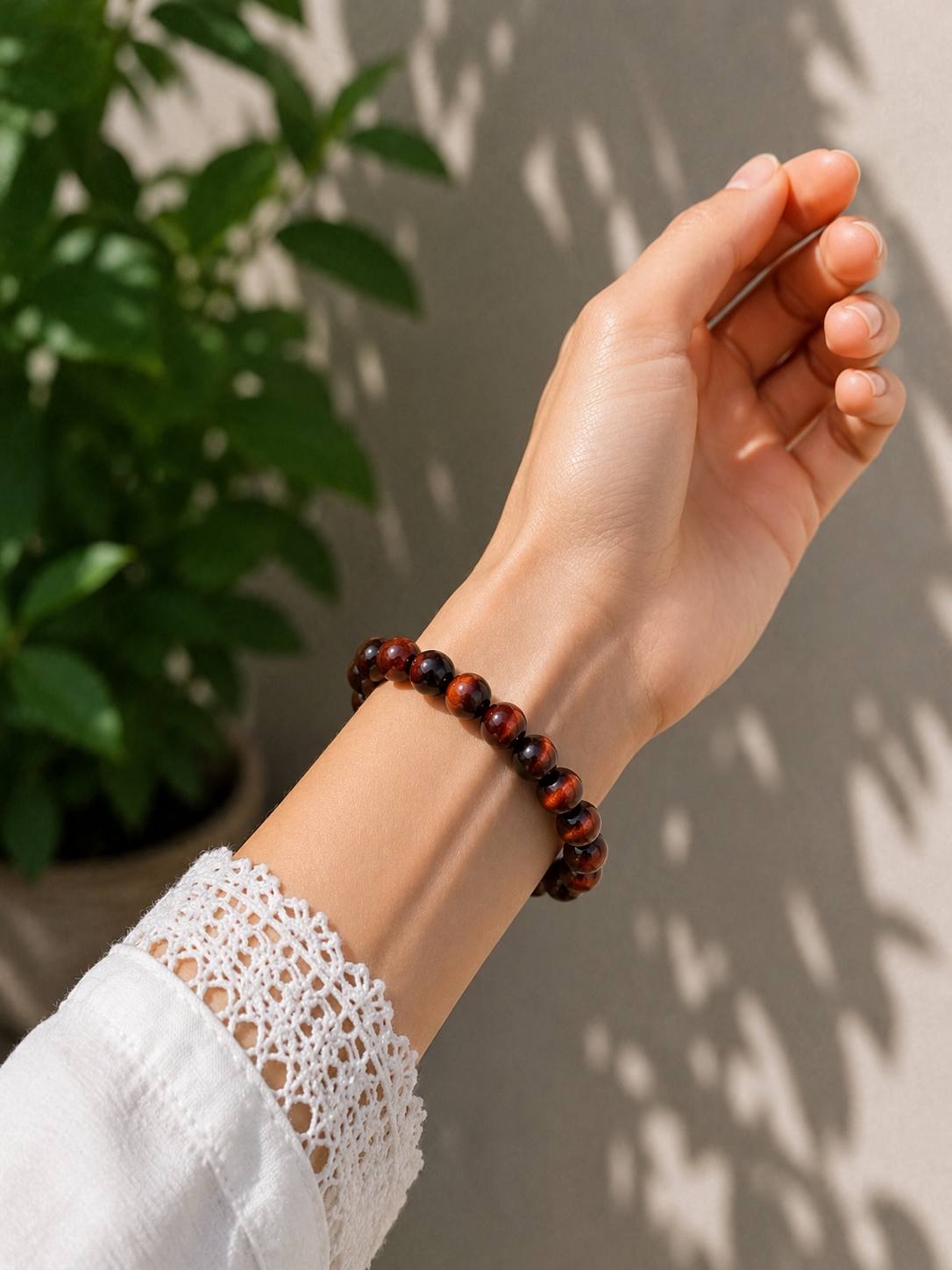 South African Red Tiger Eye Bracelet – Premium Natural Gemstone 8mm Stretch Bracelet