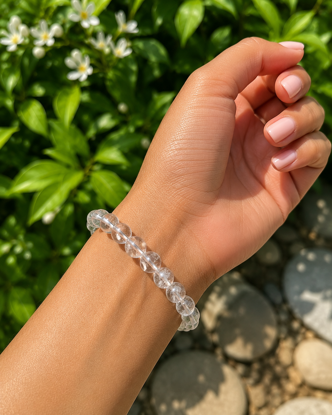 Rock Quartz Bracelet – Premium Natural Gemstone 8mm Stretch Bracelet