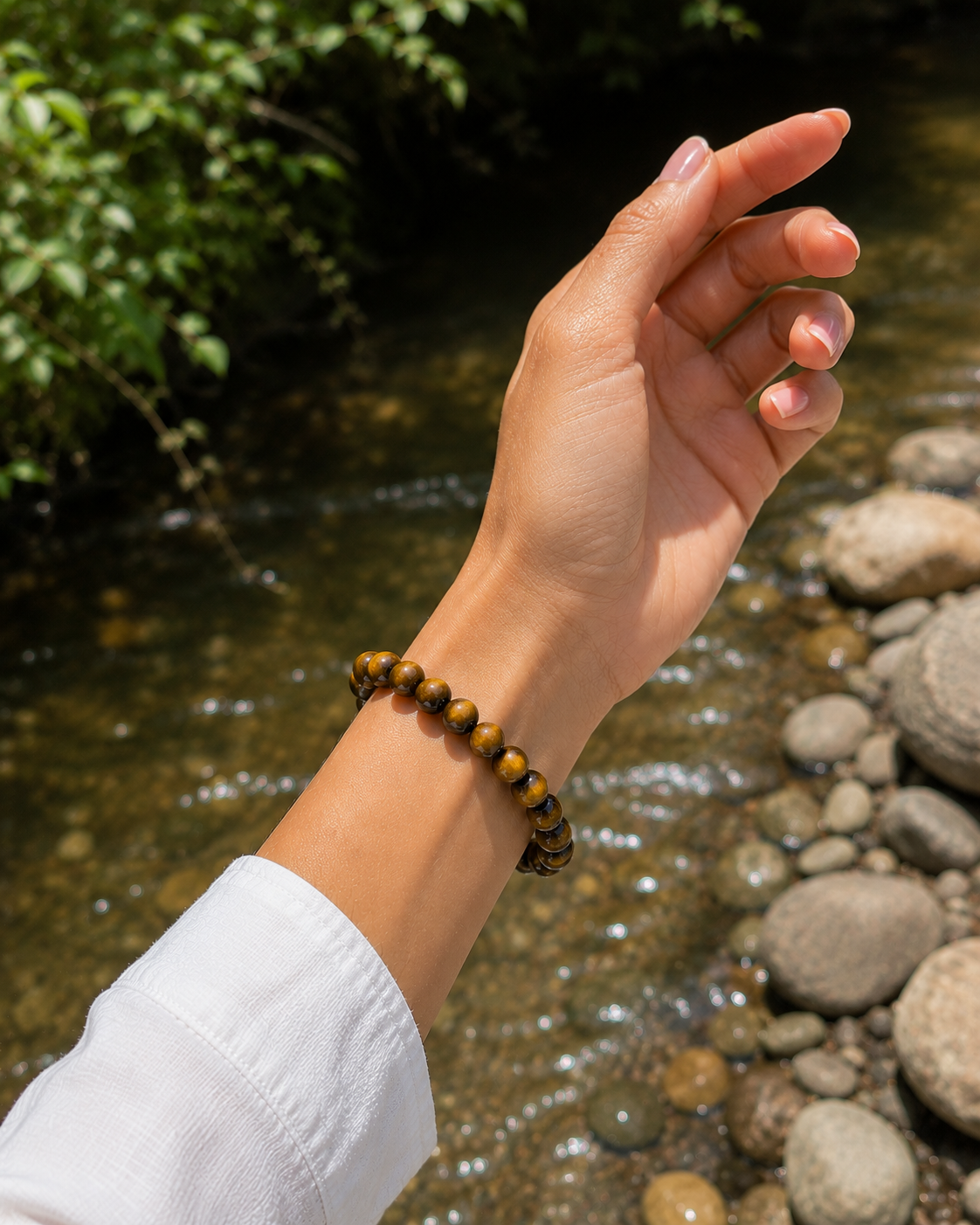 South African Tiger Eye Bracelet – Premium Natural Gemstone 8mm Stretch Bracelet