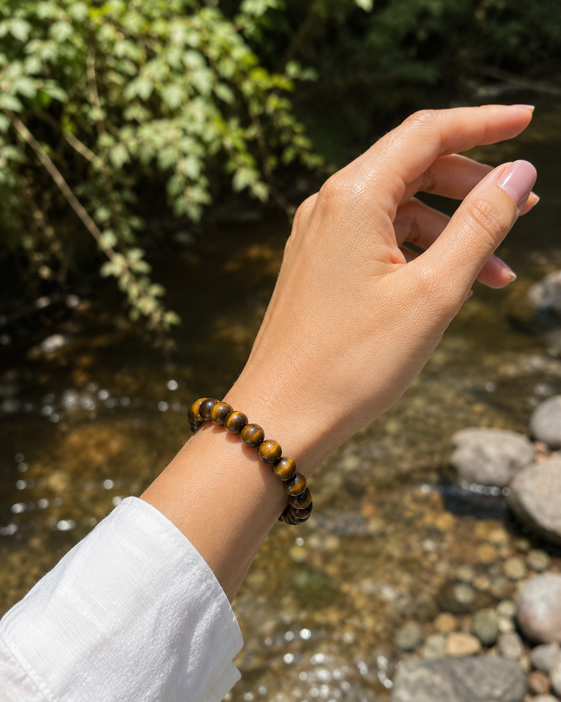 South African Tiger Eye Bracelet – Premium Natural Gemstone 8mm Stretch Bracelet