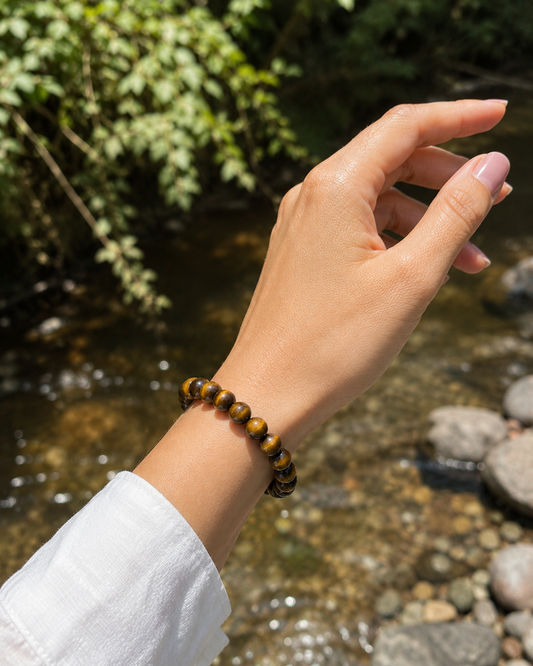 South African Tiger Eye Bracelet – Premium Natural Gemstone 8mm Stretch Bracelet
